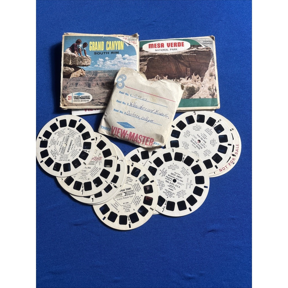 VIEW MASTER REELS A 361,GRAND CANYON Mesa Verde, Yellow Stone,Cambodia&more 19